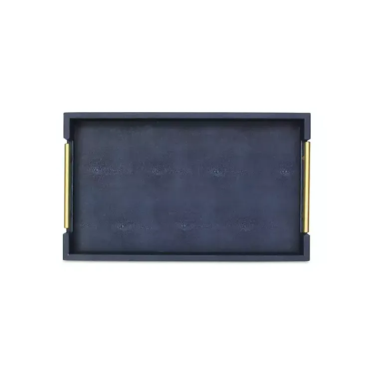 Online Faux Leather Navy Tray Decorative Trays