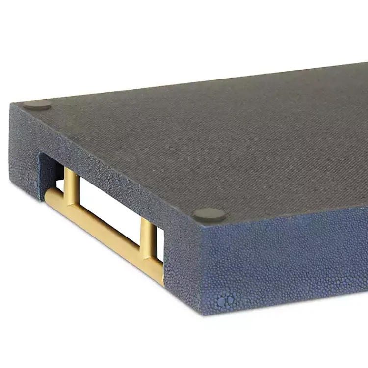 Online Faux Leather Navy Tray Decorative Trays