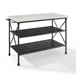 Kirklands Home Kitchen Islands & Bar Carts|Faux Marble Top 3-Tier Melody Kitchen Island