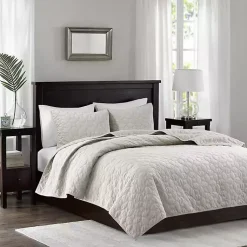 Kirklands Home Bedspreads & Coverlets|Faux Velvet California King 3-pc. Coverlet Set White