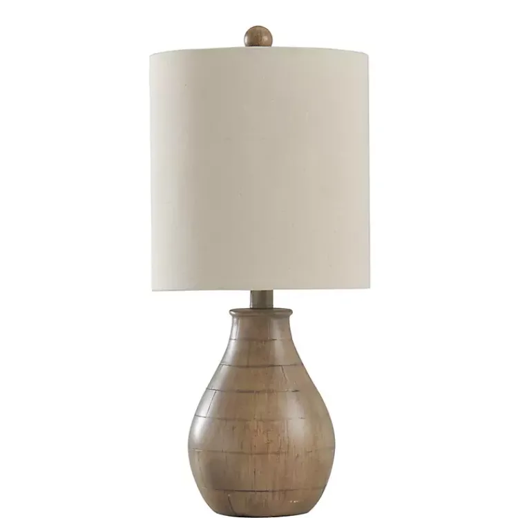 Kirklands Home Table Lamps|Faux Wood Accent Table Lamp White