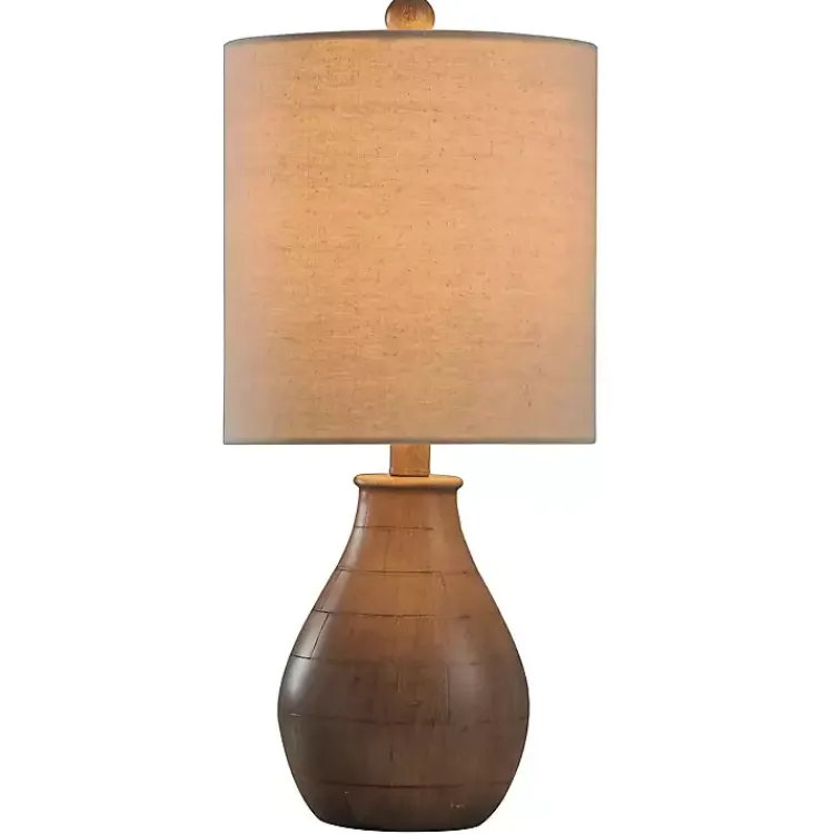 Kirklands Home Table Lamps|Faux Wood Accent Table Lamp White