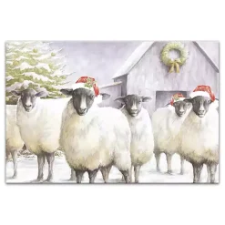 Sale Festive Sheep Christmas Canvas Art Print Christmas Art & Wall Decor