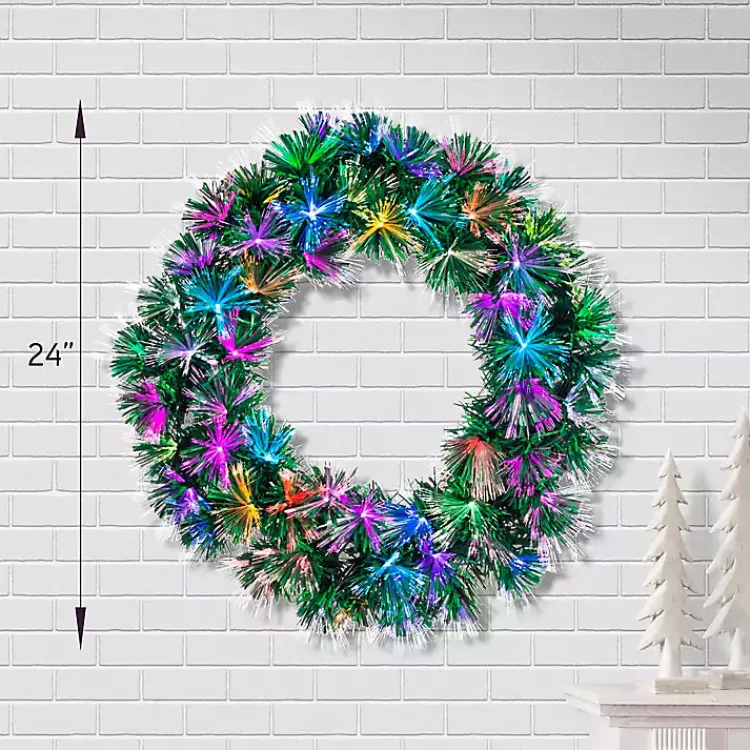 Clearance Fiber Optic Color Changing Christmas Wreath Christmas Wreaths