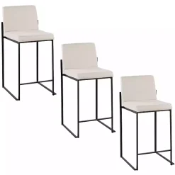 Kirklands Home Bar Stools & Counter Height Stools|Fiji Beige Upholstered Counter Stools, Set of 3 Tan