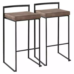 Kirklands Home Bar Stools & Counter Height Stools|Fiji Stackable Bar Stools, Set of 2 Brown