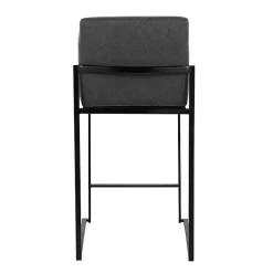 Kirklands Home Bar Stools & Counter Height Stools|Fiji Charcoal Upholstered Counter Stools, Set of 3 Gray