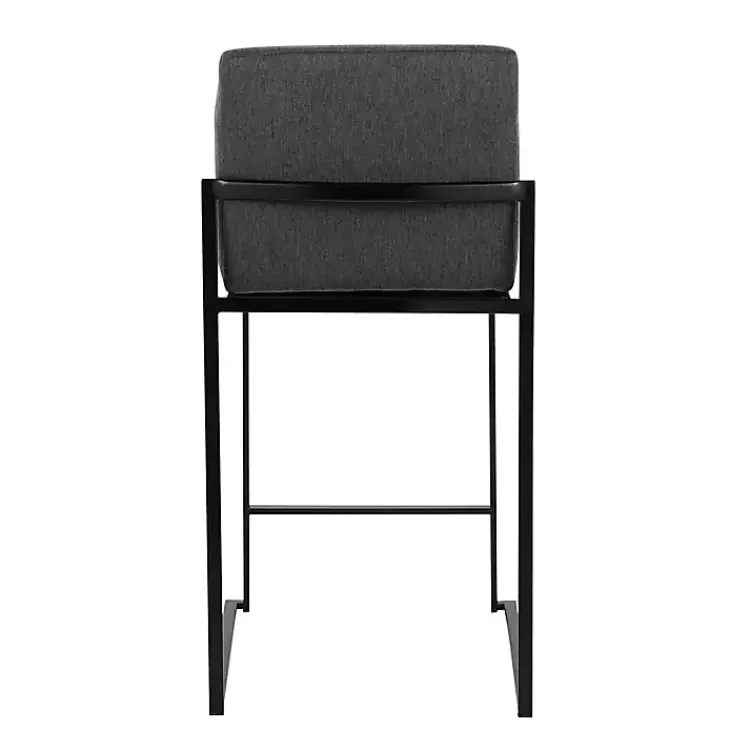 Kirklands Home Bar Stools & Counter Height Stools|Fiji Charcoal Upholstered Counter Stools, Set of 3 Gray