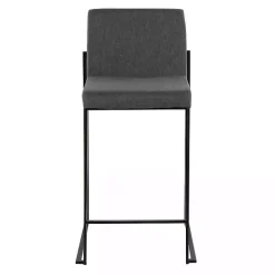 Kirklands Home Bar Stools & Counter Height Stools|Fiji Charcoal Upholstered Counter Stools, Set of 3 Gray