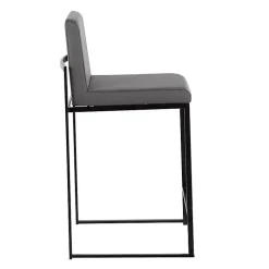 Kirklands Home Bar Stools & Counter Height Stools|Fiji Faux Leather Counter Stools, Set of 3 Gray