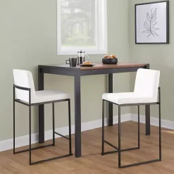 Kirklands Home Bar Stools & Counter Height Stools|Fiji Velvet Counter Stools, Set of 3 White