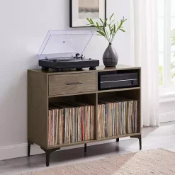 Kirklands Home Tv Stands & Media Consoles|Finn Record Storage Media Cabinet Brown