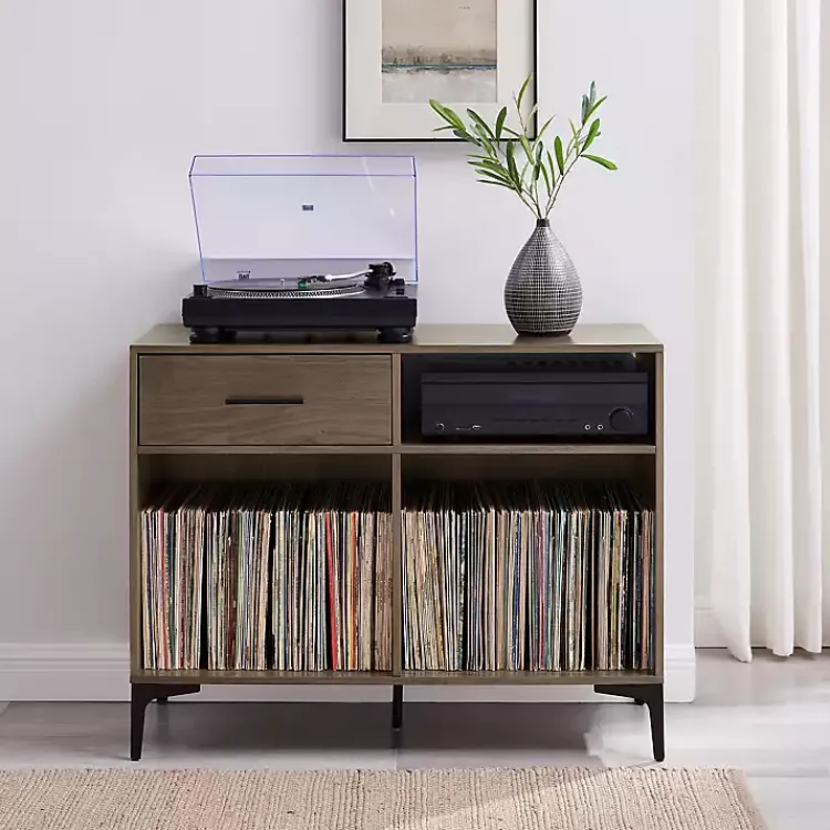 Kirklands Home Tv Stands & Media Consoles|Finn Record Storage Media Cabinet Brown