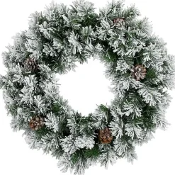Flocked Angel Pine Wreath Christmas Wreaths