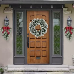 Flocked Angel Pine Wreath Christmas Wreaths