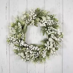 Best Flocked Eucalyptus and Pine Christmas Wreath Christmas Wreaths