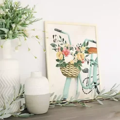 Kirklands Home Framed Art|Floral Bike Basket Framed Art Print