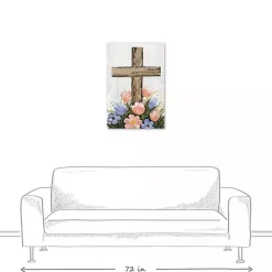 Hot Floral Easter Cross Canvas Art Print Easter Decorations