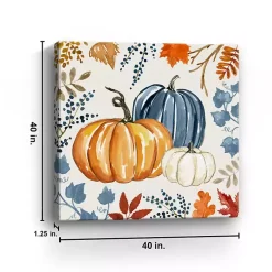 Outlet Floral Edge Pumpkins Canvas Wall Art Fall