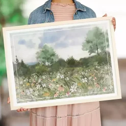 Kirklands Home Framed Art|Floral Field Framed Art Print Green