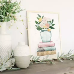 Kirklands Home Framed Art|Floral Vase on Books Framed Art Print