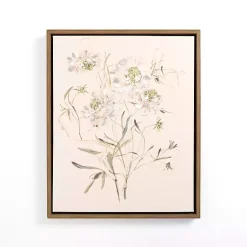 Kirklands Home Framed Art|Flower Stems II Framed Canvas Art Print Pink