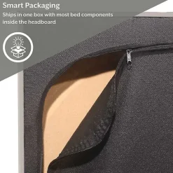 Kirklands Home Beds & Headboards|Fog Upholstered Nailhead Trim Queen Bed Gray