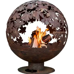Kirklands Home Fire Pits|Forest Globe Fire Pit Orange