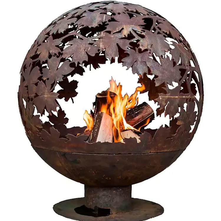 Kirklands Home Fire Pits|Forest Globe Fire Pit Orange