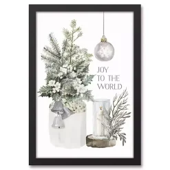 Outlet Framed Joy to the World Christmas Canvas Art Print Christmas Art & Wall Decor