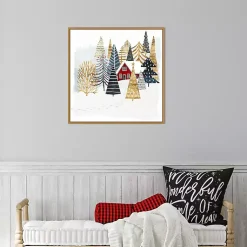 Sale Framed Winter Landscape Christmas Canvas Art Print Christmas Art & Wall Decor