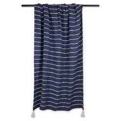 Clearance French Slub Stripe Decorative Throw Blankets & Throws