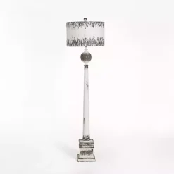 Kirklands Home Floor Lamps|French Distressed White Floor Lamp
