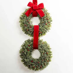 Sale Frosted Berry Boxwood Double Wreath Christmas Wreaths