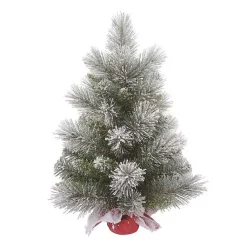 Online Frosted Christmas Tree Arrangement in Red Bag Christmas Arrangements & Garland