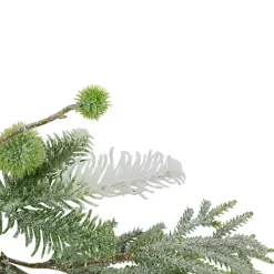 New Frosted Evergreen and Pinecone Forest Garland Christmas Arrangements & Garland