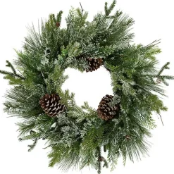 Clearance Frosted Pine and Cedar Wreath Christmas Wreaths