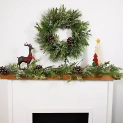 Clearance Frosted Pine and Cedar Wreath Christmas Wreaths