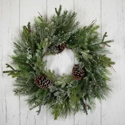 Clearance Frosted Pine and Cedar Wreath Christmas Wreaths