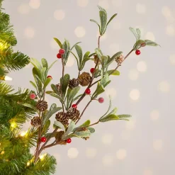 Discount Frosted Red Berry & Greenery Picks, Set of 2 Christmas Tree Decorations