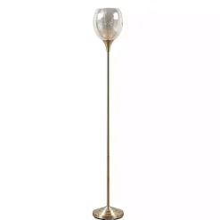 Kirklands Home Floor Lamps|Frosted Starlight Golden Floor Lamp White