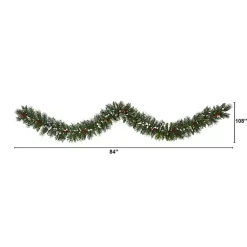 Hot Frosted Swiss Pine and Berry Clear LED Garland Christmas Arrangements & Garland