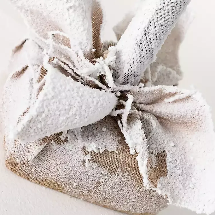 Outlet 4ft. Flocked Pine Christmas Tree in Burlap Sack Christmas Trees