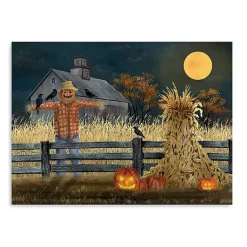 Best Full Moon Scarecrow Canvas Art Print, 18x24 Halloween