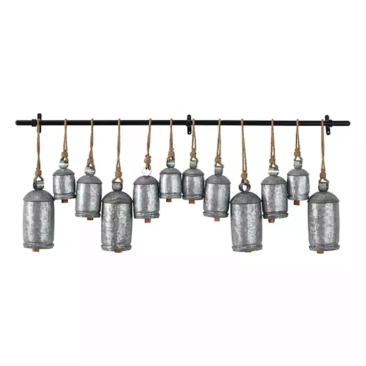 Online Galvanized Round Bells Wall Plaque Decorative Accents