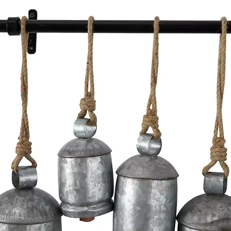 Online Galvanized Round Bells Wall Plaque Decorative Accents
