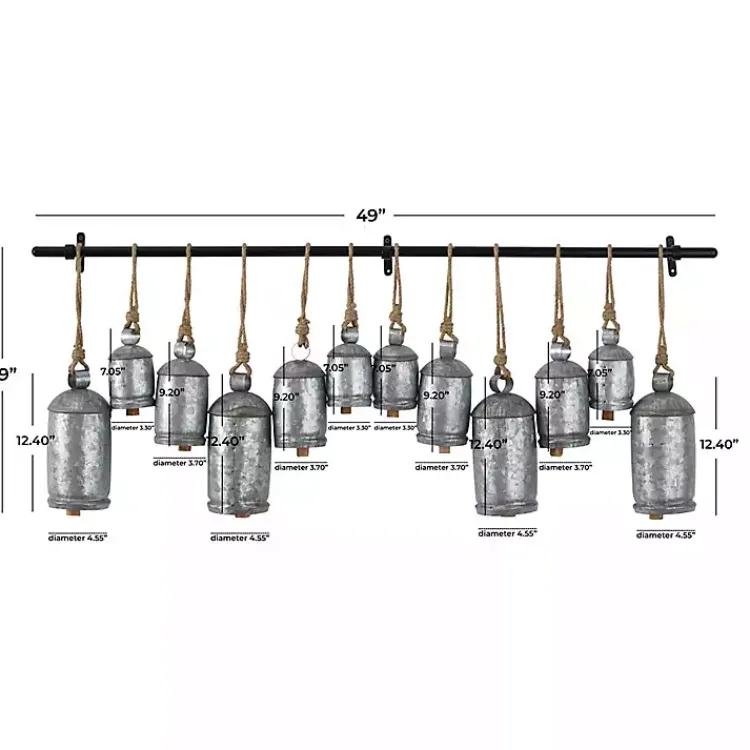 Online Galvanized Round Bells Wall Plaque Decorative Accents