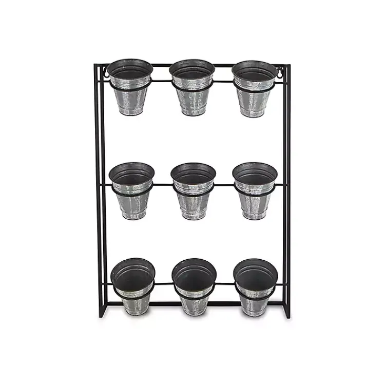 Kirklands Home Planters|Galvanized Wall Holder Planter Silver