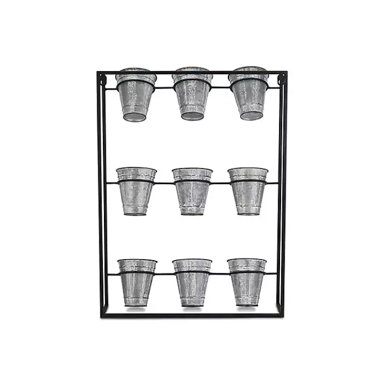 Kirklands Home Planters|Galvanized Wall Holder Planter Silver