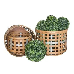 Discount Galvanized Woven Wicker Baskets, Set of 3 Baskets & Boxes